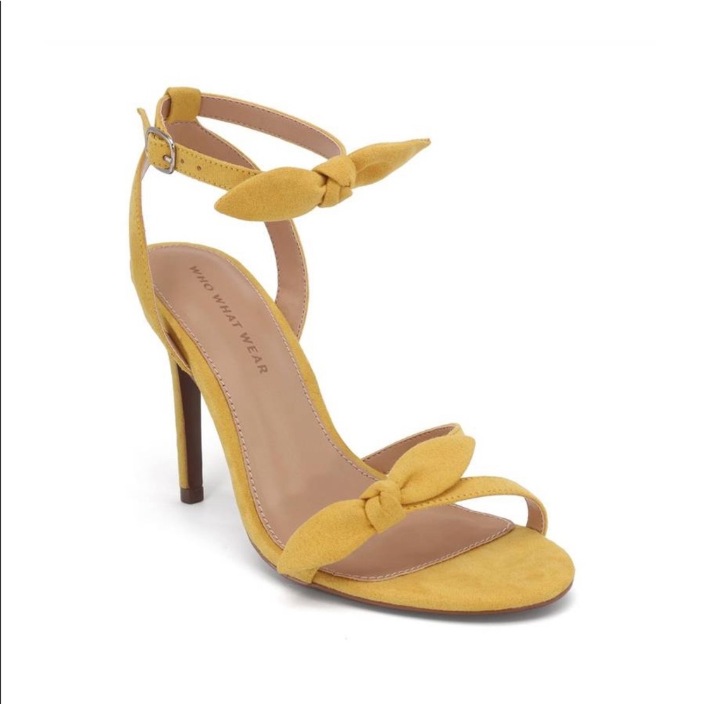 Who What Wear Eden heeled ankle strap sandals -yellow